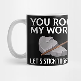 Romantic  You Rock My World Lets Stick Together Couple Mug